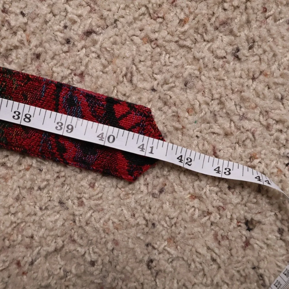 Vintage Red Paisley Tapestry Belt Round Black Buckle L Dark Romantic Whimsigoth